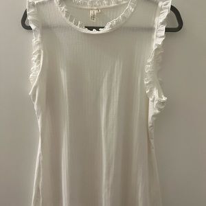 White ruffle tank